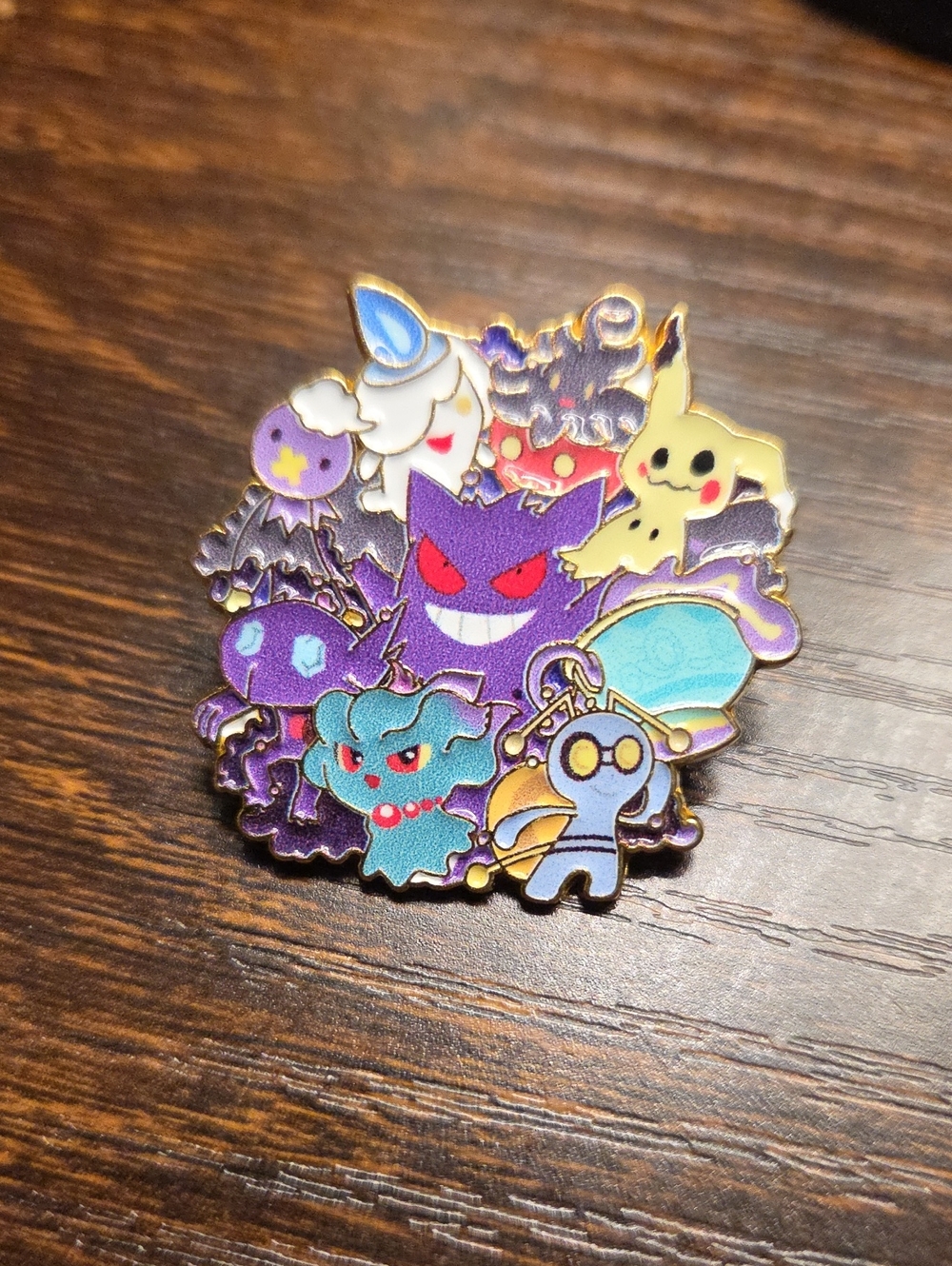 Pokemon Ghost-Type Enamel Pin - Purple, Yellow, Teal